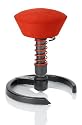 AERIS B&uuml;rostuhl Arbeitshocker Wellnesshocker SWOPPER CLASSIC Microfaser-Bezug ferraro-rot mit Fu&szlig;ring schwarz und Filzgleiter f&uuml;r harte B&ouml;den / aktives, gesundes Sitzen mit mehr Bewegung / 3D-Gelagert / Medium-Feder f&uuml;r 60-120kg geeignet