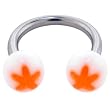 Horseshoe - Orange Flower Circular Barbell