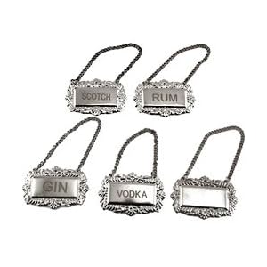 Engraved Liquor Decanter Labels - Set of 5