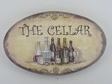 The Cellar oval with ribbon hanger 10Wx15Hx.5L