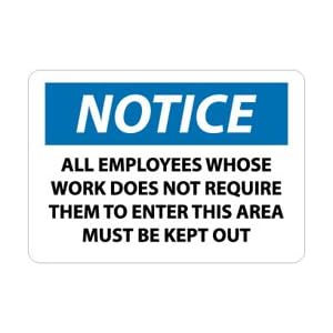 N206RB - Notice Hard Hat and Safety Glasses Required 10" X 14" .050" Rigid Plastic