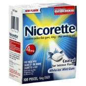 Nicorette-Nicotine Stop Smoking Aid, 4mg White Ice 100 Pieces