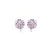 Jewelry : Sterling Silver 8mm Round Pink Cubic Zirconia CZ Clip On Earring