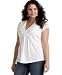 Calvin Klein Jeans Plus Size Surplice-Neckline Cap-Sleeve Top