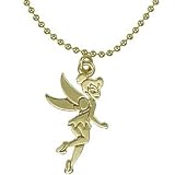Disney Couture 14kt Gold Plated Ball Chain TINKER BELL Necklace
