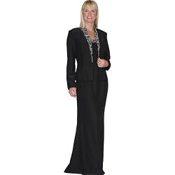 Black Formal Evening Dress with Jacket - Mother of Bride & Groom Dress. Mothers Dress Gown. Womens Long Evening Gown by Sean Collection (7260)