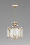 Maison French Country Antique White 4 Light Glass Chandelier