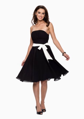 Astrapahl, Knielanges elegantes Abend - Cocktailkleid, mit Schleife, Farbe schwarz