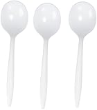 Blue Sky 400-Piece Disposable Plastic Soup Spoon Set, White