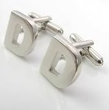 Silver Letter D Initial Cufflinks Cuff links