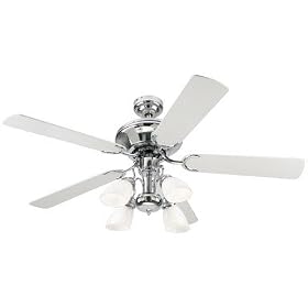 Westinghouse Jewel Four-Light 52-Inch Five-Blade Ceiling Fan, White with Frosted Globes... by Westinghouse