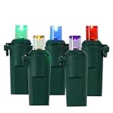 Vickerman 17590 - 20 Light Green Wire Multi-Color Battery Operated LED Miniature Christmas Light String Set (X5G2010)