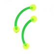 UV Flexible Eyebrow in Neon Green - Sold as a Pair
