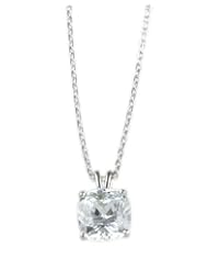 Large Asscher Cut CZ Solitaire & Sterling Silver Necklace
