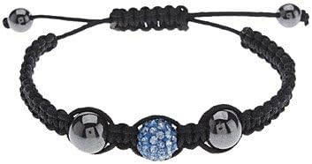 PTMShop @Hematite Braided Fully-Jewelled Bracelet Blue