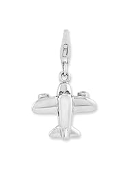 Amore La Vita Sterling Silver 3-D Airplane w/Lobster Clasp Charm