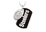 Stainless Steel Pittsburgh Steelers Team Name and Logo Double Dog Tag Pendant with chain - 45.50MM X 26.00MM