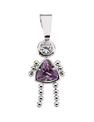 Genuine Ibiza 14K White Gold Girl Pendant With Cz & Tri Births June Tation Birthstone Grams 0.7.100% Satisfaction Guaranteed.