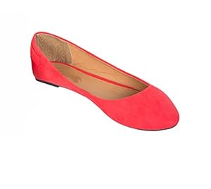Women's New Red Ballerinas with Metal Detail (Red, US 10 - UK 8)
