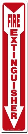 Lynch Signs 4 in. x 20 in. Decal Red on White Sticker Fire Extinguisher - Arrow Down