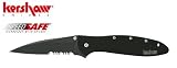 Kershaw Ken Onion Black Leek Serrated Folding Knife with Speed Safe