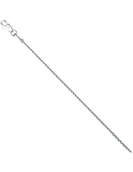 18K Solid White Gold Round Wheat Chain Necklace 16" inch 1.1mm
