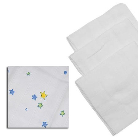 Odenw&auml;lder Doppel-Mullwindel 3er Pack Sterne, 80x80 cm