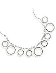 16" Rhodium Plated Small and Large Circles Necklace