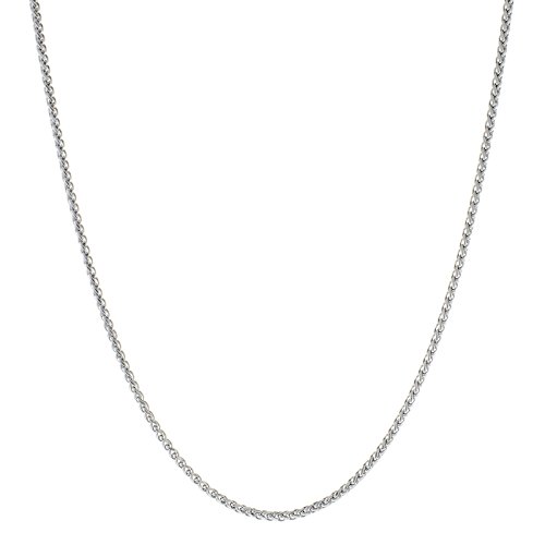 Men's 3mm Thin Wheat Braided Link Stainless Steel Chain Necklace Choose From 18in to 40in