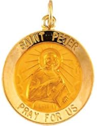 St. Saint Peter Medal Pendant 14K Gold Yellow R16320