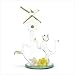 GLASS CAT AND BIRDHOUSE BIRD HOUSE TABLE TOP FIGURINE