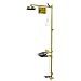 Bradley S19314UU Galvanized Steel 3 Spray Head Halo Combination Drench Showers and Eye Wash Unit with Foot Pedal, 20 GPM, 18-1/2" Width x 94-1/8" Height x 26-13/16" Depth, Yellow