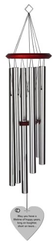 Chimesofyourlife wed-laughter & tears-heart-35-silver Laughter and Tears Wedding Wind Chime, 35-Inch, Silver