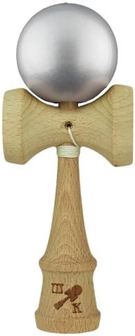 Fumetsu, Metallic Silver Kendama with Reinforced Handle, Includes Extra String