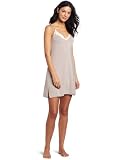 Calvin Klein Womens Essentials With Satin Sleep V-neck Convertible Sleep Chemise