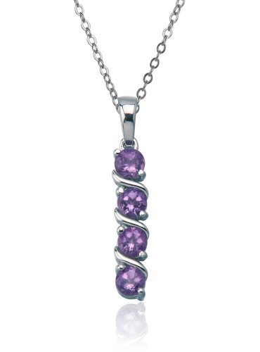 Sterling Silver Amethyst Pendant, 18