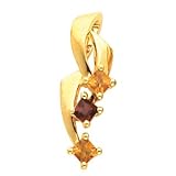 14K White or Yellow Gold Mozambique Garnet and Citrine Pendant -- OTHER GEMS AVAILABLE