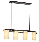 Forecast F1872-70 Ingo - Four Light Island Chandelier, Merlot Bronze Finish with Light Caramel Glass