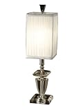 Dale Tiffany GA80246 Crystal Accent Lamp, Brushed Nickel and Fabric Shade