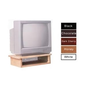 TV and VCR Swivel Base and Riser - Wood - Black Finish (Black) (5.5h x 20w x 13d) by