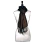 100% Pashmina Dark BROWN Shawl Wrap. Woman's Scarf.
