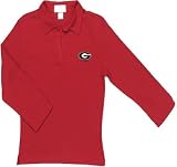 NCAA Georgia Bulldogs Ladies Sensible Dark Red 3/4 Sleeve Polo