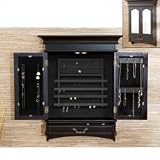 Wall Mount Jewelry Mirror - Black