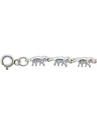 Sterling Silver Elephants Charm Bracelet