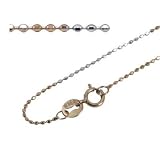 18k Dual White & Rose Gold 0.75mm Sparkling Beaded Chain - by Dahlia Classic Jewelry Collection