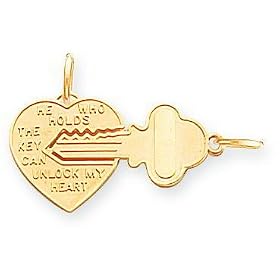 14K Gold Key To My Heart Charm