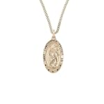 14k Gold Filled Oval Saint Christopher Pendant, 20"
