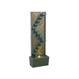 Kenroy Home Traverse Outdoor Floor Fountain in Natural Slate and Copper finish is 48 high by 