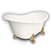 American Bath Factory B1-1600-BB-DM3-M2-15-PB Princess Slipper Clawfoot Bathtub in Bisque, Ball and