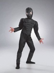  Spider-Man (Spiderman) Black-Suited Muscle Child Halloween Costume Size 7-8